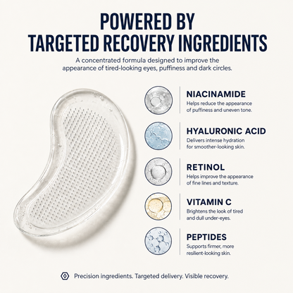 Targeted recovery ingredients in REVIVE microneedle eye patches